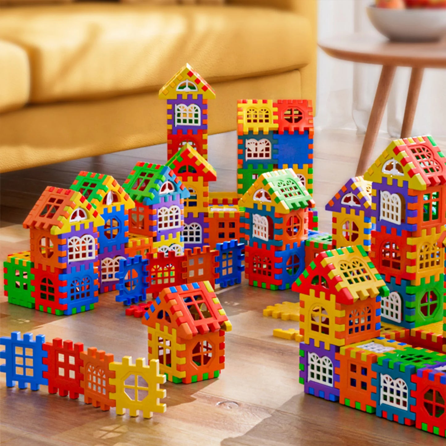 jeu-de-contruction-plusieurs-maisons-colorié